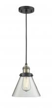 Innovations Lighting 201C-BAB-G42 - Cone - 1 Light - 8 inch - Black Antique Brass - Cord hung - Mini Pendant