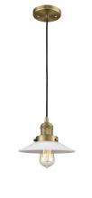 Innovations Lighting 201C-BB-G1 - Halophane - 1 Light - 9 inch - Brushed Brass - Cord hung - Mini Pendant