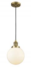 Innovations Lighting 201C-BB-G201-8 - Beacon - 1 Light - 8 inch - Brushed Brass - Cord hung - Mini Pendant