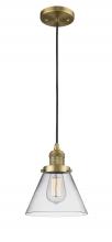 Innovations Lighting 201C-BB-G42 - Cone - 1 Light - 8 inch - Brushed Brass - Cord hung - Mini Pendant