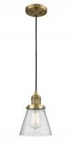 Innovations Lighting 201C-BB-G64 - Cone - 1 Light - 6 inch - Brushed Brass - Cord hung - Mini Pendant