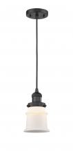 Innovations Lighting 201C-BK-G181S - Canton - 1 Light - 5 inch - Matte Black - Cord hung - Mini Pendant