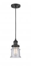 Innovations Lighting 201C-BK-G184S-LED - Canton - 1 Light - 5 inch - Matte Black - Cord hung - Mini Pendant