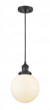 Innovations Lighting 201C-BK-G201-8 - Beacon - 1 Light - 8 inch - Matte Black - Cord hung - Mini Pendant