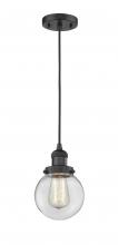 Innovations Lighting 201C-BK-G202-6 - Beacon - 1 Light - 6 inch - Matte Black - Cord hung - Mini Pendant