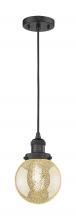 Innovations Lighting 201C-BK-G208-6 - Beacon - 1 Light - 6 inch - Matte Black - Cord hung - Mini Pendant