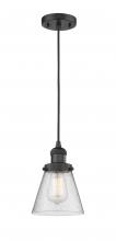 Innovations Lighting 201C-BK-G64 - Cone - 1 Light - 6 inch - Matte Black - Cord hung - Mini Pendant