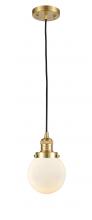 Innovations Lighting 201C-SG-G201-6 - Beacon - 1 Light - 6 inch - Satin Gold - Cord hung - Mini Pendant