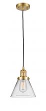 Innovations Lighting 201C-SG-G42 - Cone - 1 Light - 8 inch - Satin Gold - Cord hung - Mini Pendant