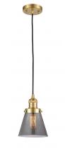 Innovations Lighting 201C-SG-G63 - Cone - 1 Light - 6 inch - Satin Gold - Cord hung - Mini Pendant