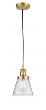 Innovations Lighting 201C-SG-G64 - Cone - 1 Light - 6 inch - Satin Gold - Cord hung - Mini Pendant