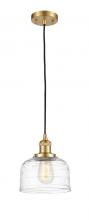 Innovations Lighting 201C-SG-G713 - Bell - 1 Light - 8 inch - Satin Gold - Cord hung - Mini Pendant