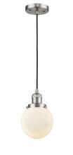 Innovations Lighting 201C-SN-G201-6 - Beacon - 1 Light - 6 inch - Brushed Satin Nickel - Cord hung - Mini Pendant