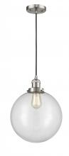 Innovations Lighting 201C-SN-G202-12 - Beacon - 1 Light - 12 inch - Brushed Satin Nickel - Cord hung - Mini Pendant