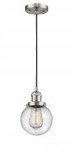 Innovations Lighting 201C-SN-G204-6 - Beacon - 1 Light - 6 inch - Brushed Satin Nickel - Cord hung - Mini Pendant