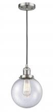 Innovations Lighting 201C-SN-G204-8 - Beacon - 1 Light - 8 inch - Brushed Satin Nickel - Cord hung - Mini Pendant