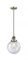 Innovations Lighting 201CSW-AB-G204-8 - Beacon - 1 Light - 8 inch - Antique Brass - Cord hung - Mini Pendant