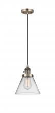 Innovations Lighting 201CSW-AB-G42 - Cone - 1 Light - 8 inch - Antique Brass - Cord hung - Mini Pendant