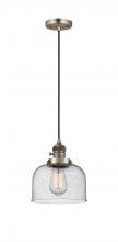 Innovations Lighting 201CSW-AB-G74 - Bell - 1 Light - 8 inch - Antique Brass - Cord hung - Mini Pendant