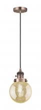 Innovations Lighting 201CSW-AC-G208-6 - Beacon - 1 Light - 6 inch - Antique Copper - Cord hung - Mini Pendant