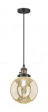 Innovations Lighting 201CSW-BAB-G208-8 - Beacon - 1 Light - 8 inch - Black Antique Brass - Cord hung - Mini Pendant