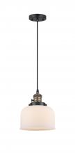 Innovations Lighting 201CSW-BAB-G71 - Bell - 1 Light - 8 inch - Black Antique Brass - Cord hung - Mini Pendant