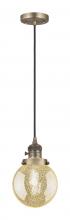 Innovations Lighting 201CSW-BB-G208-6 - Beacon - 1 Light - 6 inch - Brushed Brass - Cord hung - Mini Pendant