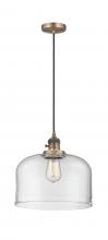 Innovations Lighting 201CSW-BB-G72-L - Bell - 1 Light - 12 inch - Brushed Brass - Cord hung - Mini Pendant