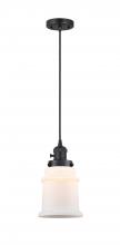 Innovations Lighting 201CSW-BK-G181 - Canton - 1 Light - 6 inch - Matte Black - Cord hung - Mini Pendant