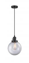 Innovations Lighting 201CSW-BK-G202-8 - Beacon - 1 Light - 8 inch - Matte Black - Cord hung - Mini Pendant