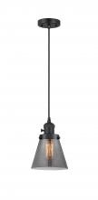 Innovations Lighting 201CSW-BK-G63 - Cone - 1 Light - 6 inch - Matte Black - Cord hung - Mini Pendant