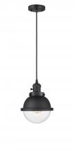 Innovations Lighting 201CSW-BK-HFS-62-BK - Hampden - 1 Light - 7 inch - Matte Black - Cord hung - Mini Pendant