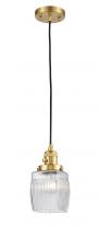 Innovations Lighting 201CSW-SG-G302 - Colton - 1 Light - 6 inch - Satin Gold - Cord hung - Mini Pendant