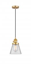 Innovations Lighting 201CSW-SG-G62 - Cone - 1 Light - 6 inch - Satin Gold - Cord hung - Mini Pendant