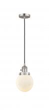 Innovations Lighting 201CSW-SN-G201-6 - Beacon - 1 Light - 6 inch - Brushed Satin Nickel - Cord hung - Mini Pendant