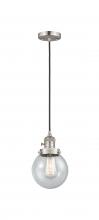 Innovations Lighting 201CSW-SN-G204-6 - Beacon - 1 Light - 6 inch - Brushed Satin Nickel - Cord hung - Mini Pendant