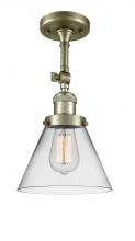 Innovations Lighting 201F-AB-G42 - Cone - 1 Light - 8 inch - Antique Brass - Semi-Flush Mount