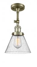 Innovations Lighting 201F-AB-G44 - Cone - 1 Light - 8 inch - Antique Brass - Semi-Flush Mount