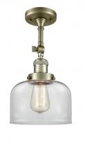 Innovations Lighting 201F-AB-G72 - Bell - 1 Light - 8 inch - Antique Brass - Semi-Flush Mount