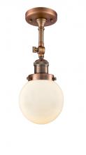 Innovations Lighting 201F-AC-G201-6 - Beacon - 1 Light - 6 inch - Antique Copper - Semi-Flush Mount