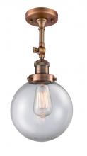 Innovations Lighting 201F-AC-G202-8 - Beacon - 1 Light - 8 inch - Antique Copper - Semi-Flush Mount