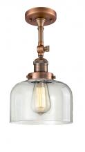 Innovations Lighting 201F-AC-G72 - Bell - 1 Light - 8 inch - Antique Copper - Semi-Flush Mount