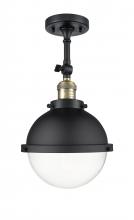 Innovations Lighting 201F-BAB-HFS-82-BK - Hampden - 1 Light - 9 inch - Black Antique Brass - Semi-Flush Mount