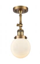 Innovations Lighting 201F-BB-G201-6 - Beacon - 1 Light - 6 inch - Brushed Brass - Semi-Flush Mount