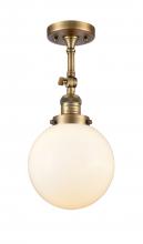 Innovations Lighting 201F-BB-G201-8 - Beacon - 1 Light - 8 inch - Brushed Brass - Semi-Flush Mount