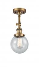 Innovations Lighting 201F-BB-G204-6 - Beacon - 1 Light - 6 inch - Brushed Brass - Semi-Flush Mount