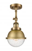 Innovations Lighting 201F-BB-HFS-64-BB - Hampden - 1 Light - 7 inch - Brushed Brass - Semi-Flush Mount