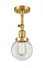 Innovations Lighting 201F-SG-G202-6 - Beacon - 1 Light - 6 inch - Satin Gold - Semi-Flush Mount