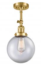 Innovations Lighting 201F-SG-G202-8 - Beacon - 1 Light - 8 inch - Satin Gold - Semi-Flush Mount