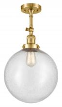 Innovations Lighting 201F-SG-G204-12 - Beacon - 1 Light - 12 inch - Satin Gold - Semi-Flush Mount